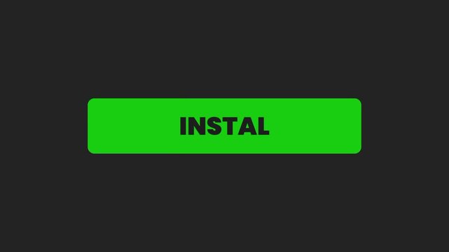 Bright green install button icon design ready for app store software download page and mobile application installation user interface element mockup
