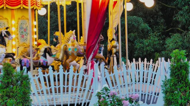 A retro carousel glowing in the evening&nbsp;&mdash;&nbsp;a slice of childhood magic.