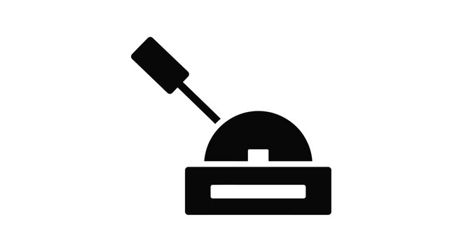 Minimalist black lever icon featuring a solid silhouette design for modern digital interface user controls
