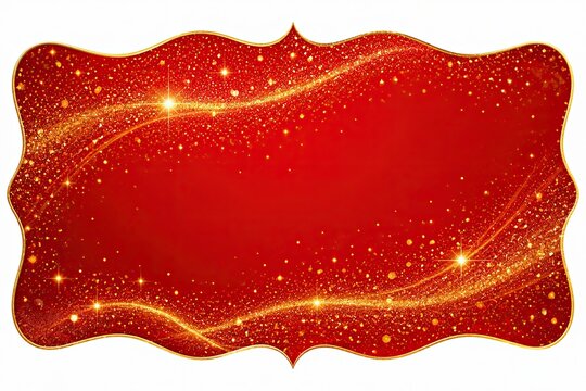 Red sparkly frame with glitter and glowing lights for holiday design