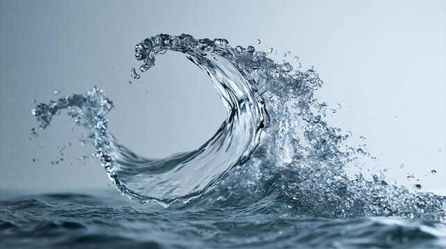 Pure Water Splash Forming Dynamic Wave Shape