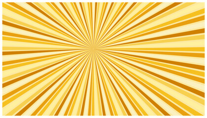 Fototapeta premium Golden yellow sunburst radial background with rays for retro comic style illustration.
