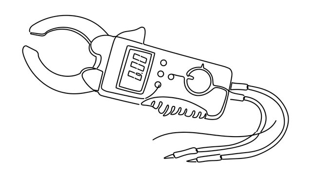 Digital clamp meter illustration on white background.
