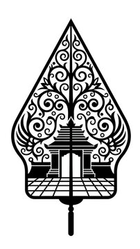 Ornate Gunungan Kayon Traditional Indonesian Wayang Kulit Cultural Symbol
