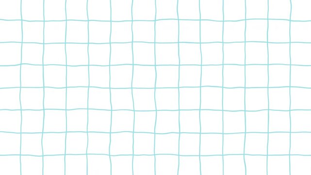 手描き風ラフな粗いグリッド変形アニメーション背景 くすみパステル水色 白 横長 16:9