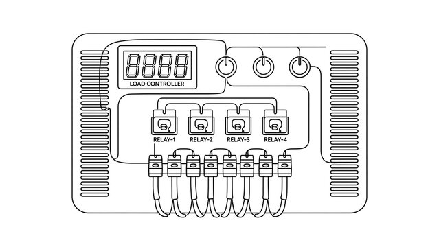 Digital timer circuit diagram white background.