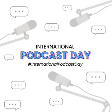 International Podcast Day Vector Banner and Template