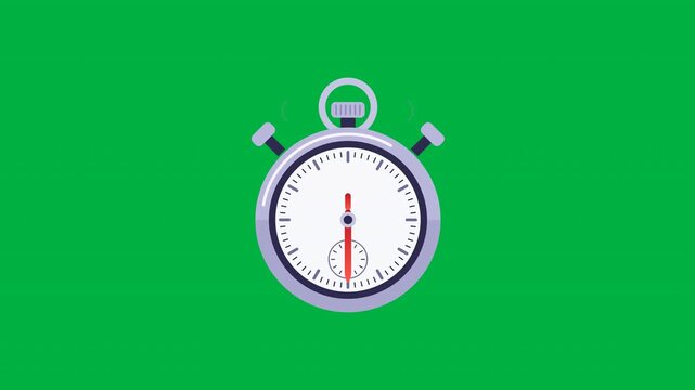 Vibrating Alarm Stopwatch With Spinning Hands Timer On Green Screen