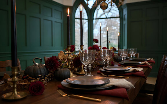 Bright contemporary dining room with tall arched windows