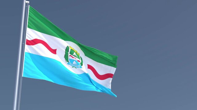 A bandeira de Macei&oacute;, capital do estado de Alagoas, Brasil - Anima&ccedil;&atilde;o 3D