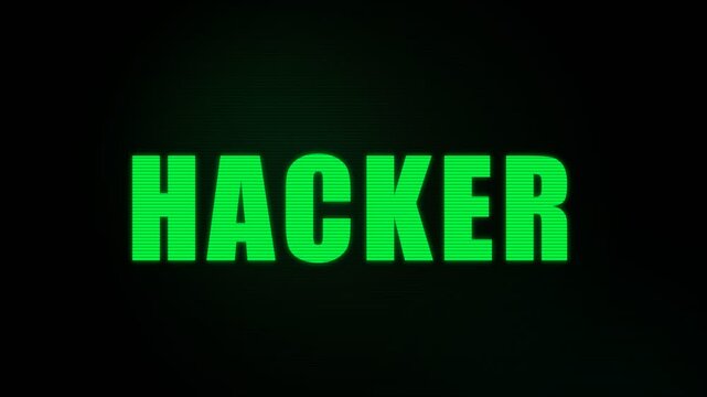 A vibrant green text displaying the word hacker on a dark background, creating a striking visual effect that captures attention immediately