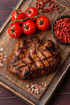 Grilled beef or pork steak seasoned with salt and allspice. Grilled steak