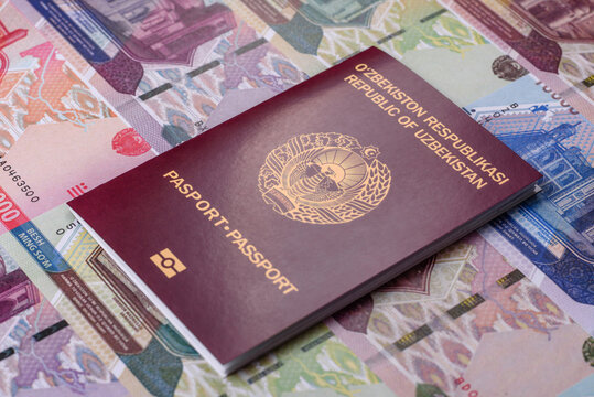 Uzbekistan, uzbek passport for travelling, flying and doing business. Uzbek document, id