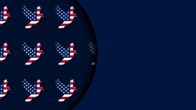 Patriotic Emancipation Day Background with American Flag Doves and Copy Space.