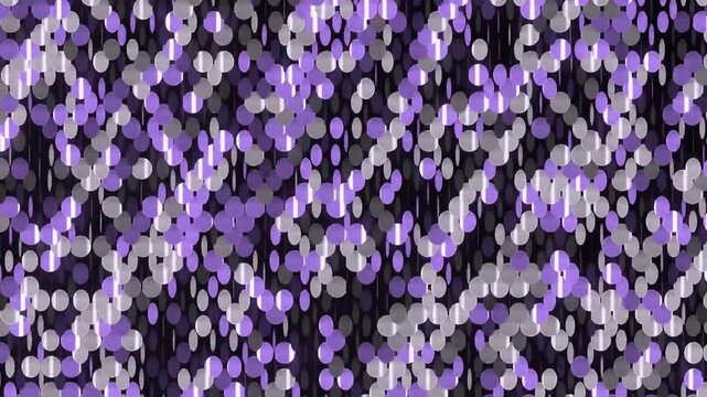 Sequin Paillette Wall of Spinning Iridescent Discs Shimmering in Traveling Waves Seamless Loop in calm amethyst tones