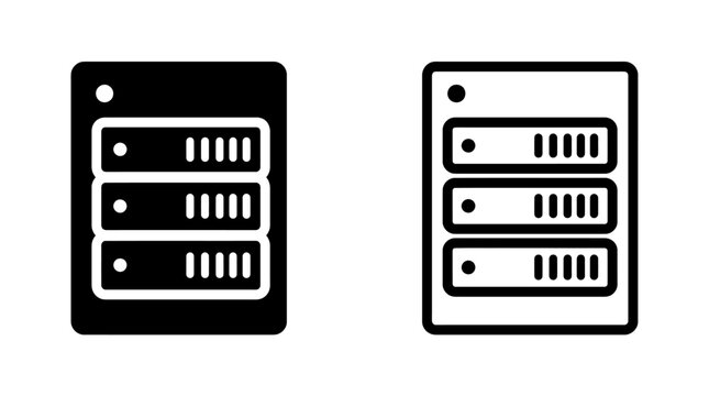 Tower server unit icon showing vertical computer hardware design options