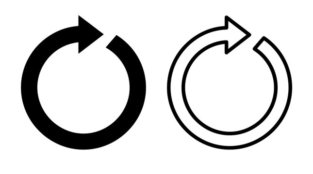 Circular refresh reload repeat rotation arrow icon vector graphic set