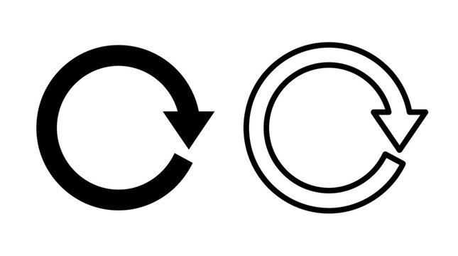 Clockwise circular reload reset rotation arrow icon vector element