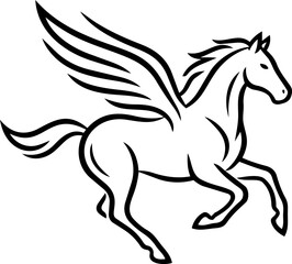 Fototapeta premium Majestic Pegasus Mythical Horse Fantasy Design, Winged Horse Illustration