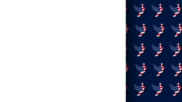 Patriotic Emancipation Day Background with American Flag Dove Pattern and Copy Space.