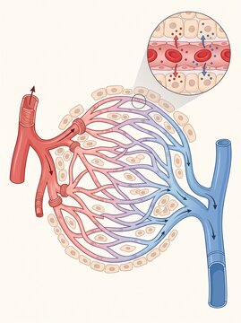 Capillary Bed Microcirculation Blood Flow Through Arterioles Capillaries and Venules