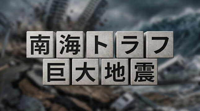 地震や津波の被害を描いた「南海トラフ巨大地震」の概念画像