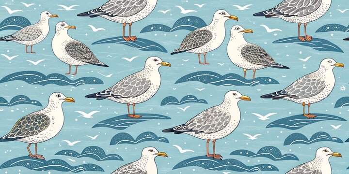 seamless pattern with birds