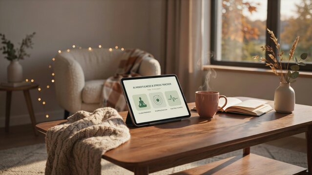 Autumn Mindfulness And Stress Management Dashboard In Cozy Home
