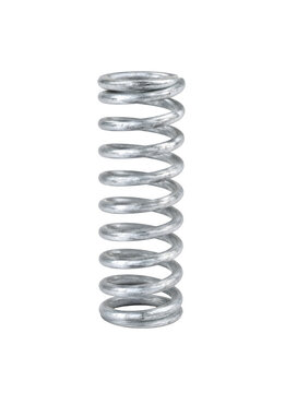 Close-up of a metallic compression spring