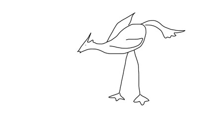 Naklejka premium A flightless bird with long legs is staring at something