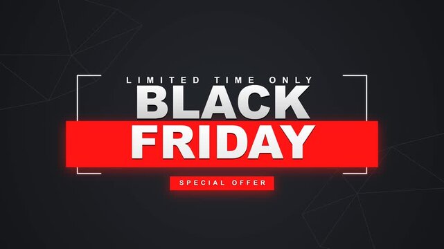 Black Friday special offer limited time motion graphics background video for seasonal retail sales