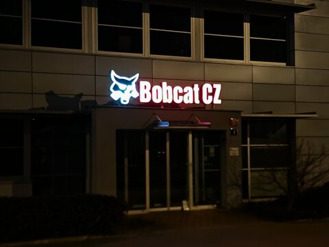 Dobris,Czech Republic-8 March 2026:Bobcat EMEA industrial facility exterior, boxed view