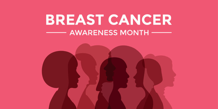 national breast cancer awareness month october vector illustration