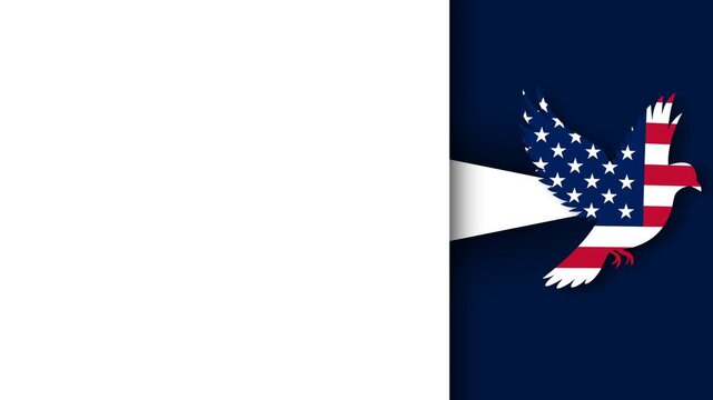 Patriotic US Flag Dove of Peace Animation for Emancipation Day Celebration.
