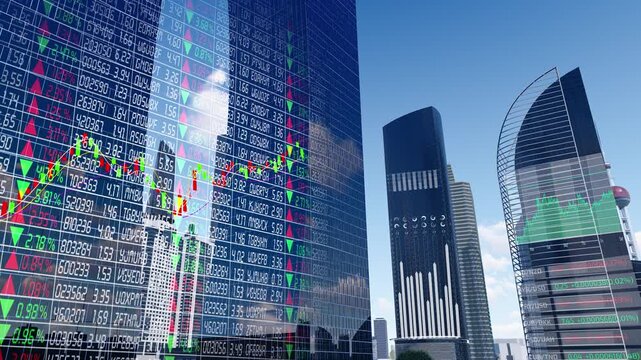 Urban financial and economic office buildings(After Effects production)
