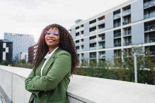 Young African American Business Woman Entrepreneur Standing Outdoors