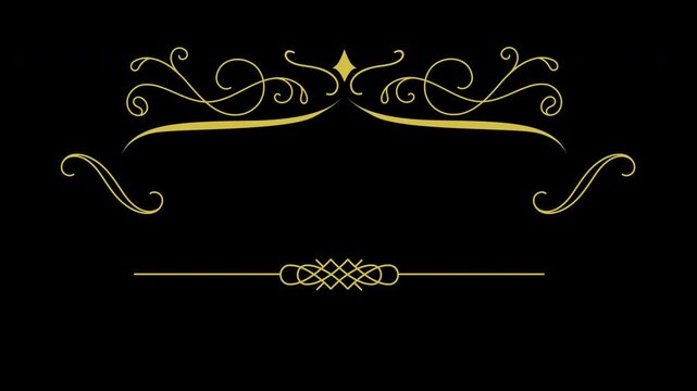 Elegant Gold Ornate Frame Decorative Divider Animation.
