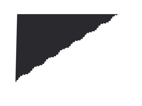 A black paper corner texture with a jagged and uneven torn edge design