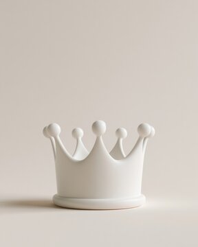 A simple matte crown sits quietly on a muted backdrop, creating an open area that highlights its design and meaning.
