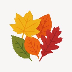 Naklejka premium Colorful autumn leaves illustration.