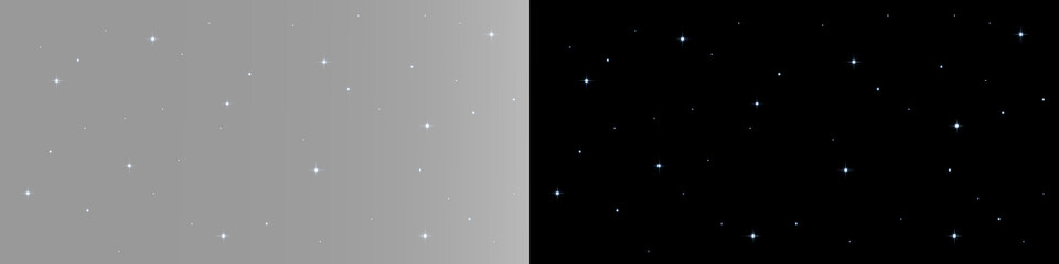 Naklejka premium blue star particles and faint cyan sparkles floating across gray, subtle cosmic dust with a soft minimal celestial glow