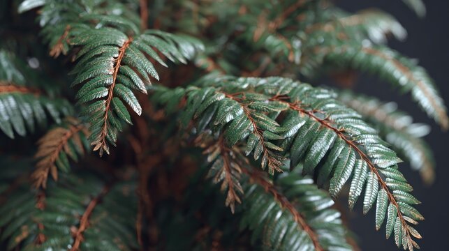Close up of vibrant green plant foliage with delicate textures and details