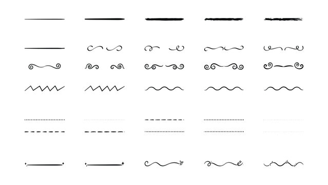 Generative AI Hand Drawn Style Design Elements - Black Ink Shapes and Graphics Collection