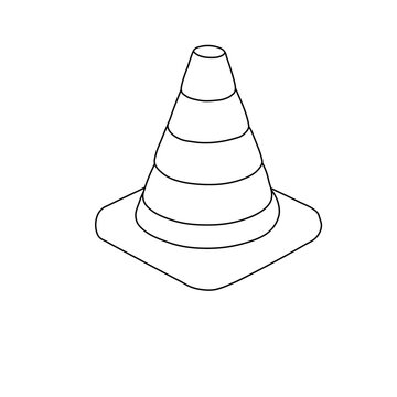  traffic cone line art vector