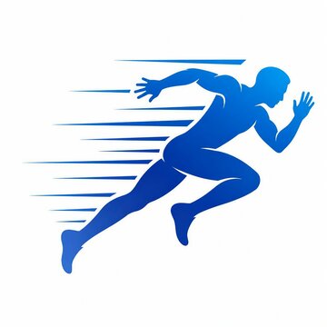 Athlete sprinting with speed lines in dynamic running pose