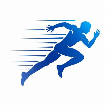 Athlete running with motion blur vector illustration