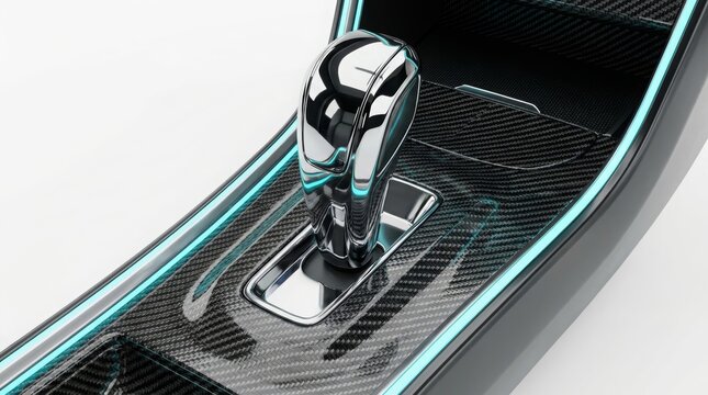 Technology - Car gear shift lever with carbon fiber center console