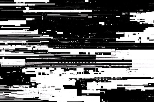 Black and White Digital Glitch Noise Texture Background