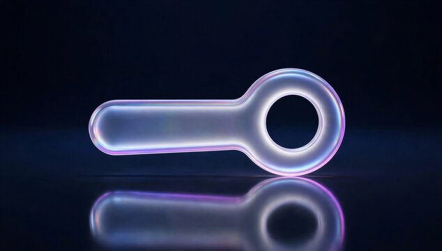 Glowing key icon on dark background symbolizing technical support service, secure access, troubleshooting, and fast solution.