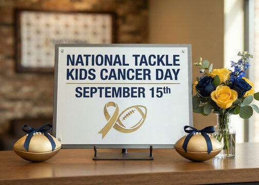 National Tackle Kids Cancer Day September 15th Awareness Setup